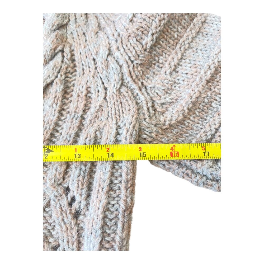 Banana Republic Brown Gray Marled Cable Tunic Sweater XSmall Wool Alpaca EUC - Picture 7 of 10